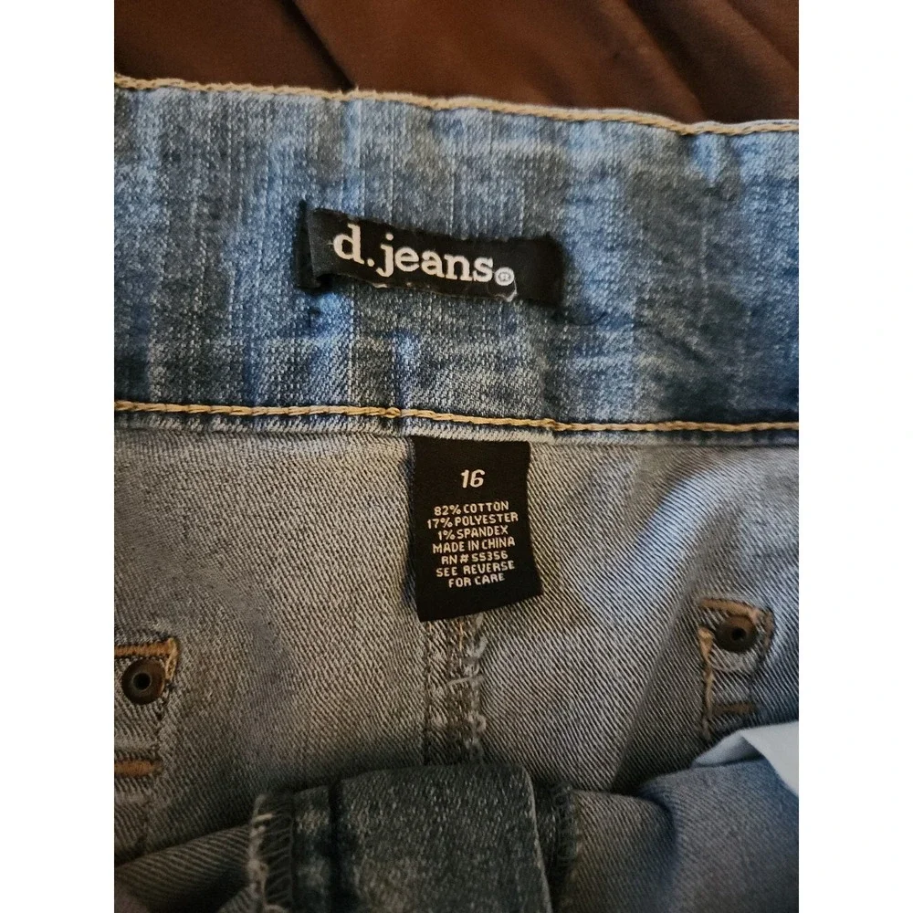 D. Jeans Women's Blue Denim Pencil Skirt Size 16 Stretch Cotton Blend